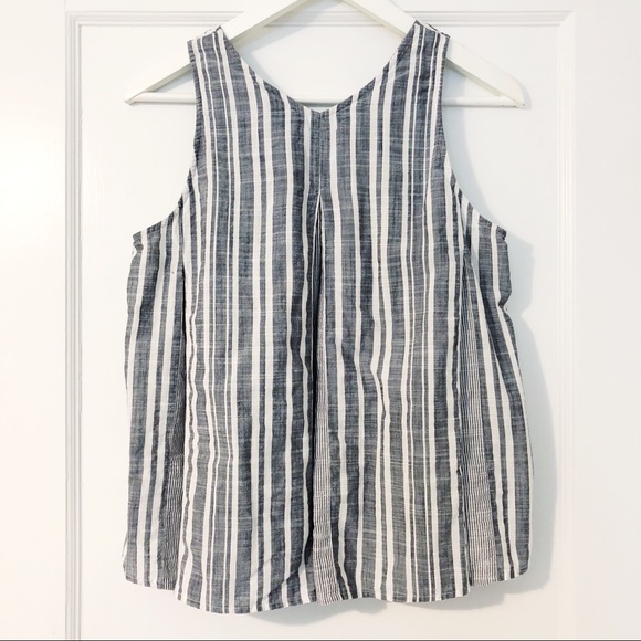 Madewell Stripe Pleated Swing Top - Picture 2 of 5